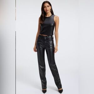 GOOD AMERICAN Better Than Leather Faux Leather Good Icon Pant Size 14/32 NWT